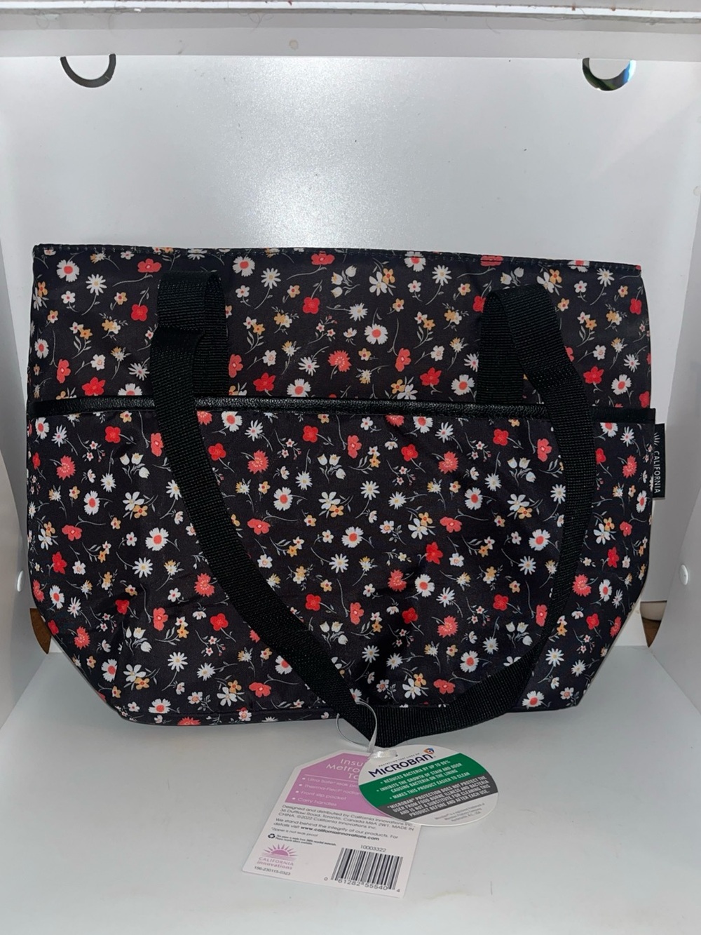 California Innovations Insulated Cooler Lunch Bag Black Floral